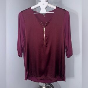 Vince Camuto Deep Purple Blouse with Zipper - szL (P22)